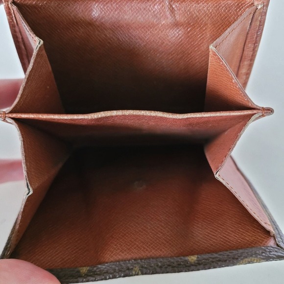 LOUIS VUITTON Retro Vintage Monogram Leather Wallet Brown Medium Trifold Elise - Picture 10 of 16